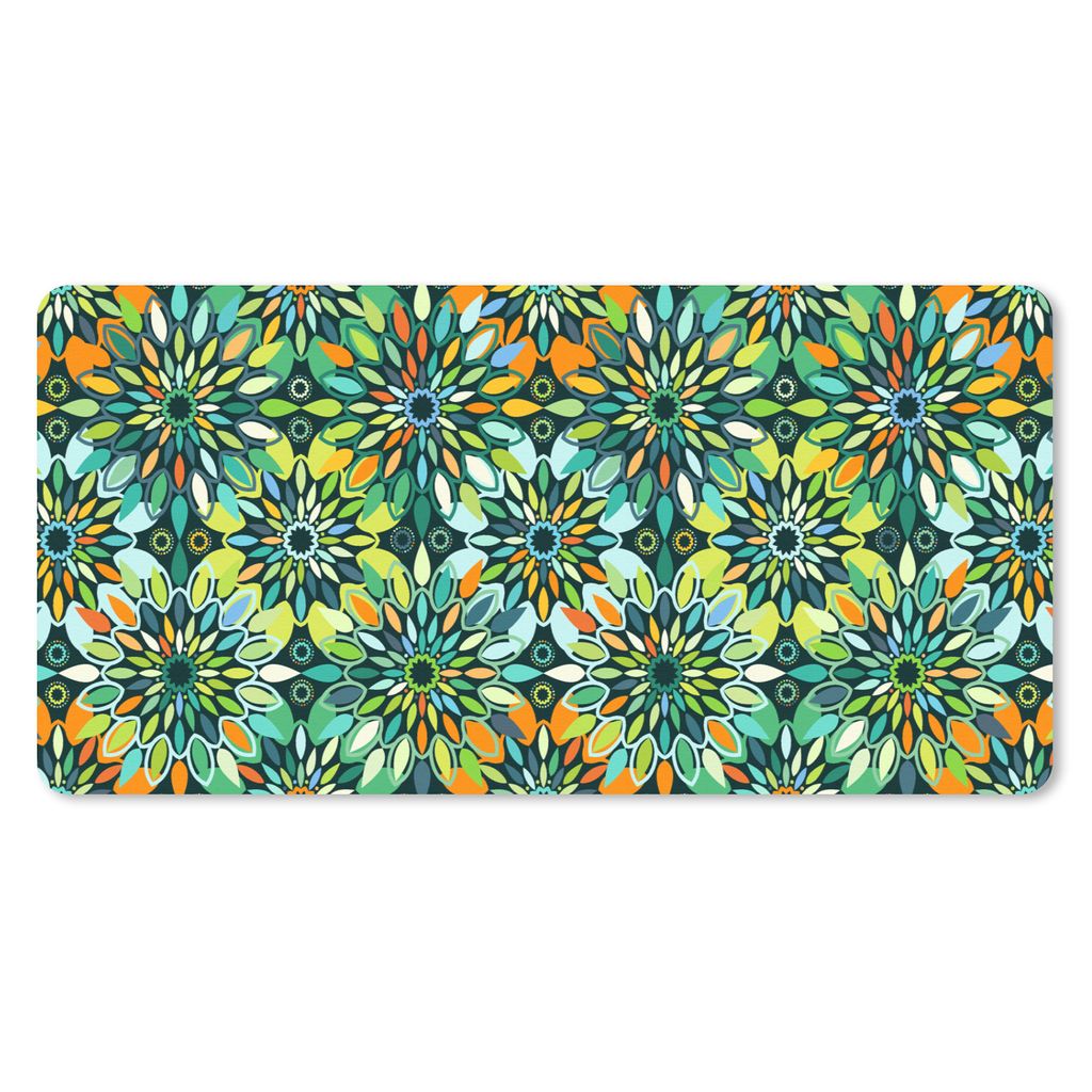 MuchoWow Mauspad Mousepad Muster - Mandala - Grün 60x30 cm - Mousepads - Maus Mat - Pad - Mausunterlage - Nachhaltig