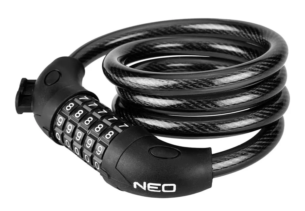Antivol vélo NEO TOOLS à code 5 chiffres, câble 120cm flexible Ø12mm - 7