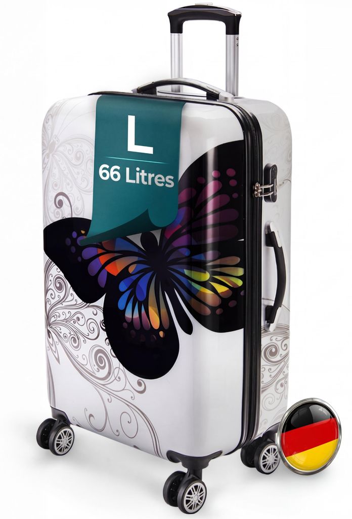 MONZANA® Lot de 4 Valises de Voyage Butterfly Valise Rigide Image du produit 