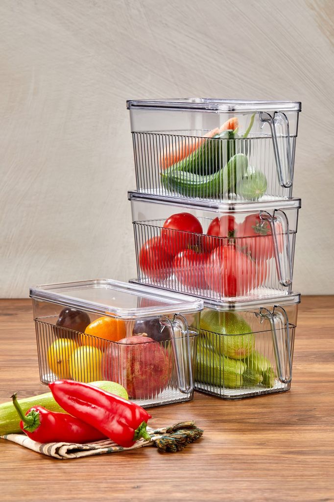Hermia Concept, K-135x4, Aufbewahrungsbox-Set (4-teilig), Transparent, 100 % KUNSTSTOFF, 28 x 13 x 13 cm
