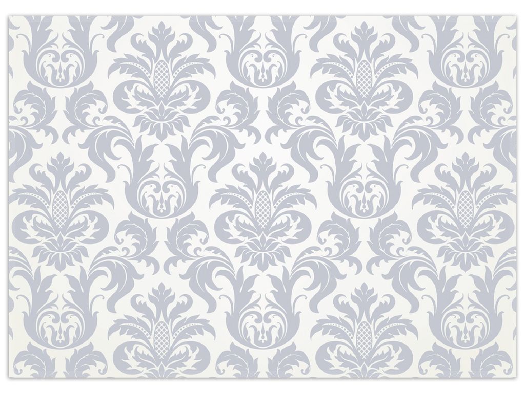 Wallario Premium Teppich, Größe 50 x 70 cm, Königliche Schnörkelei in weiß und blaugrau