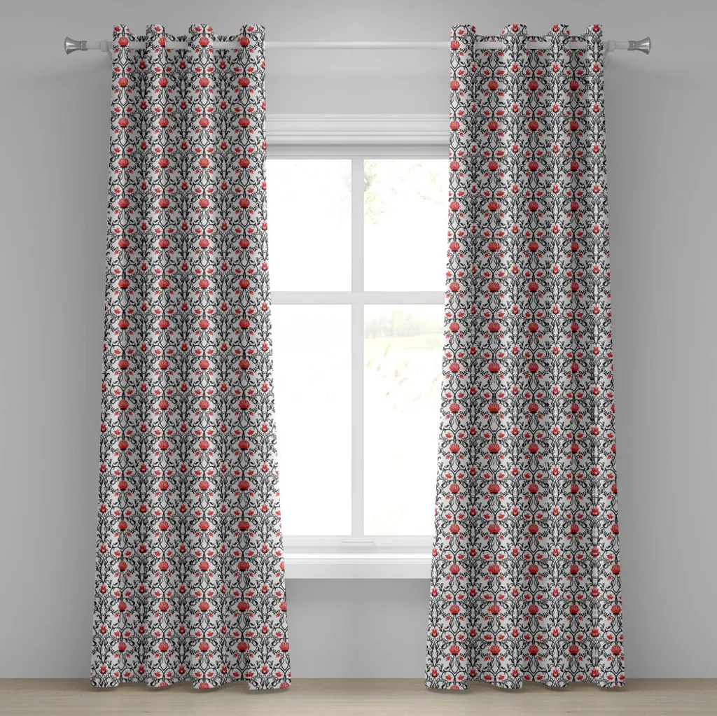 Tenda Occhielli Vintage ABAKUHAUS 280x245 | Barocco e Tulipani Rossi