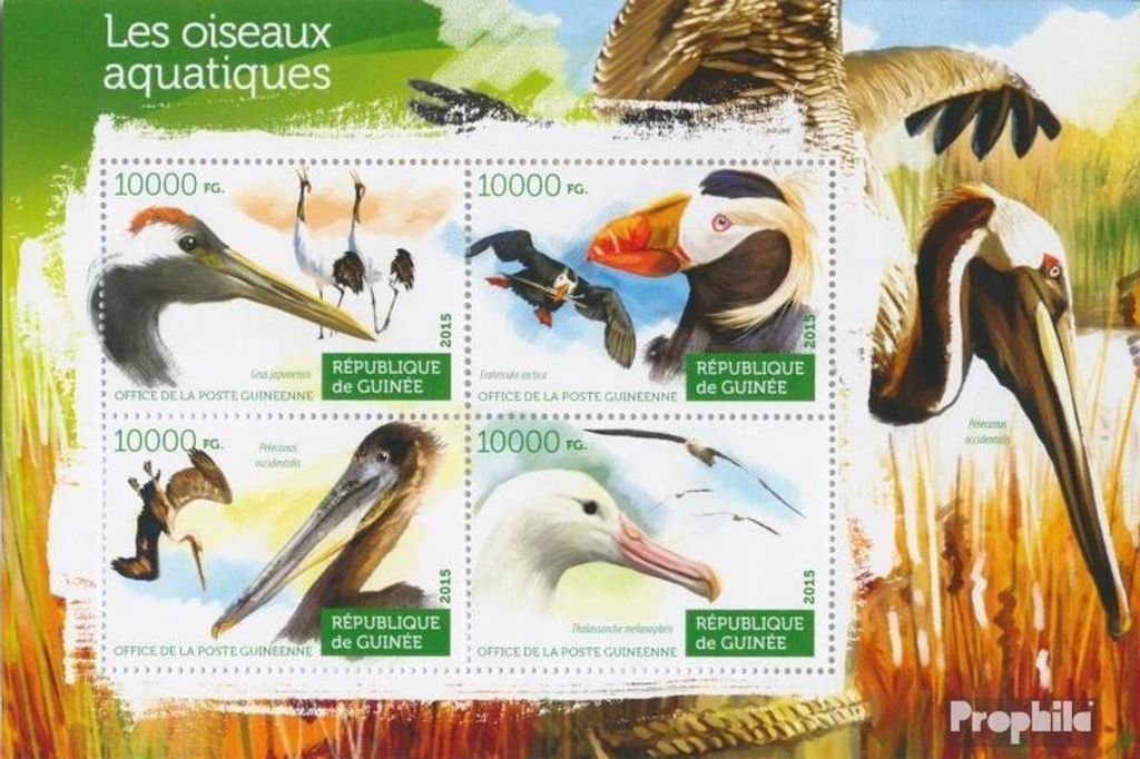 Briefmarken Guinea 2015 Mi 11178-11181 Kleinbogen (kompl. Ausgabe) postfrisch Wasservögel