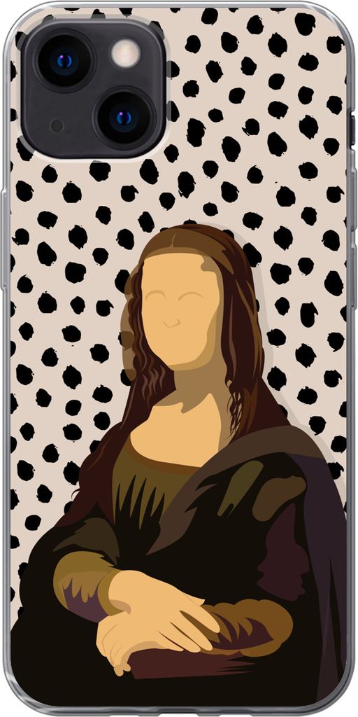 MuchoWow Handyhülle Schutzhülle Hülle für Telefoonhoesje iPhone 13 Pastell - Mona Lisa - Polka dots - Alte Meister Silikon Softcase Handy Hü...