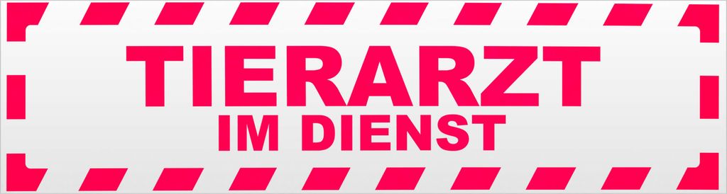 Kiwistar Tierarzt im Dienst gestreift Magnetschild Schild magnetisch - 45cm Neonpink - Magnetfolie für Auto PKW Kfz