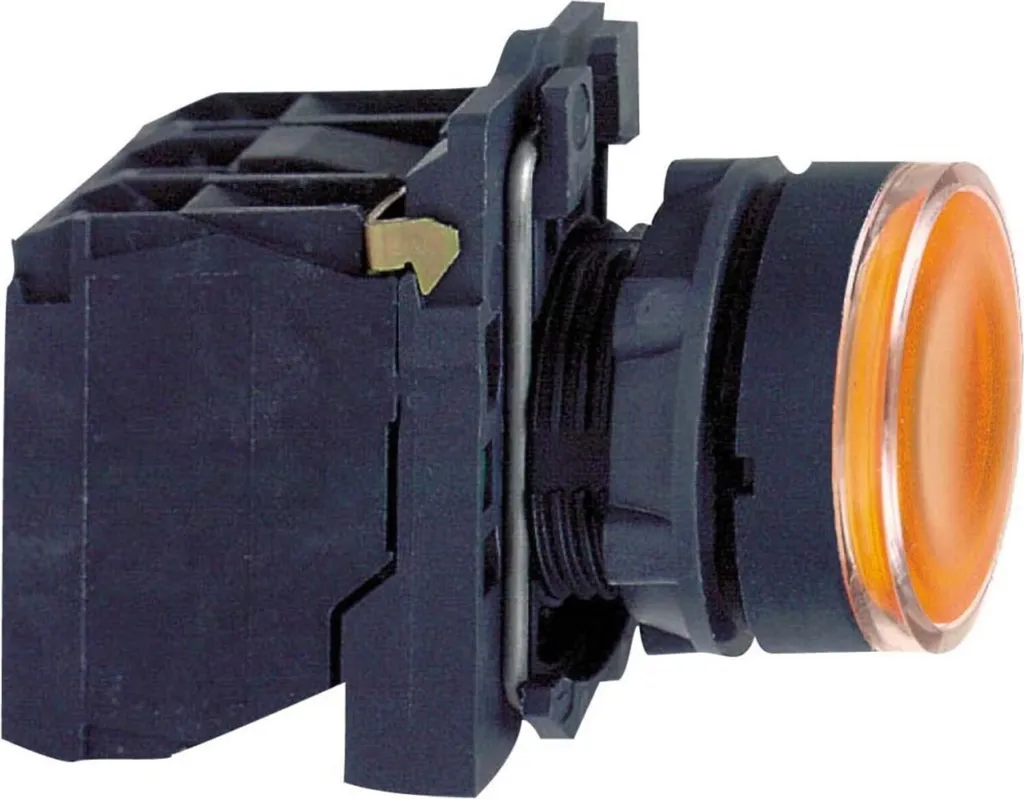 Bouton de commande lumineux pour pupitre Schneider XB5AW35B5 Orange