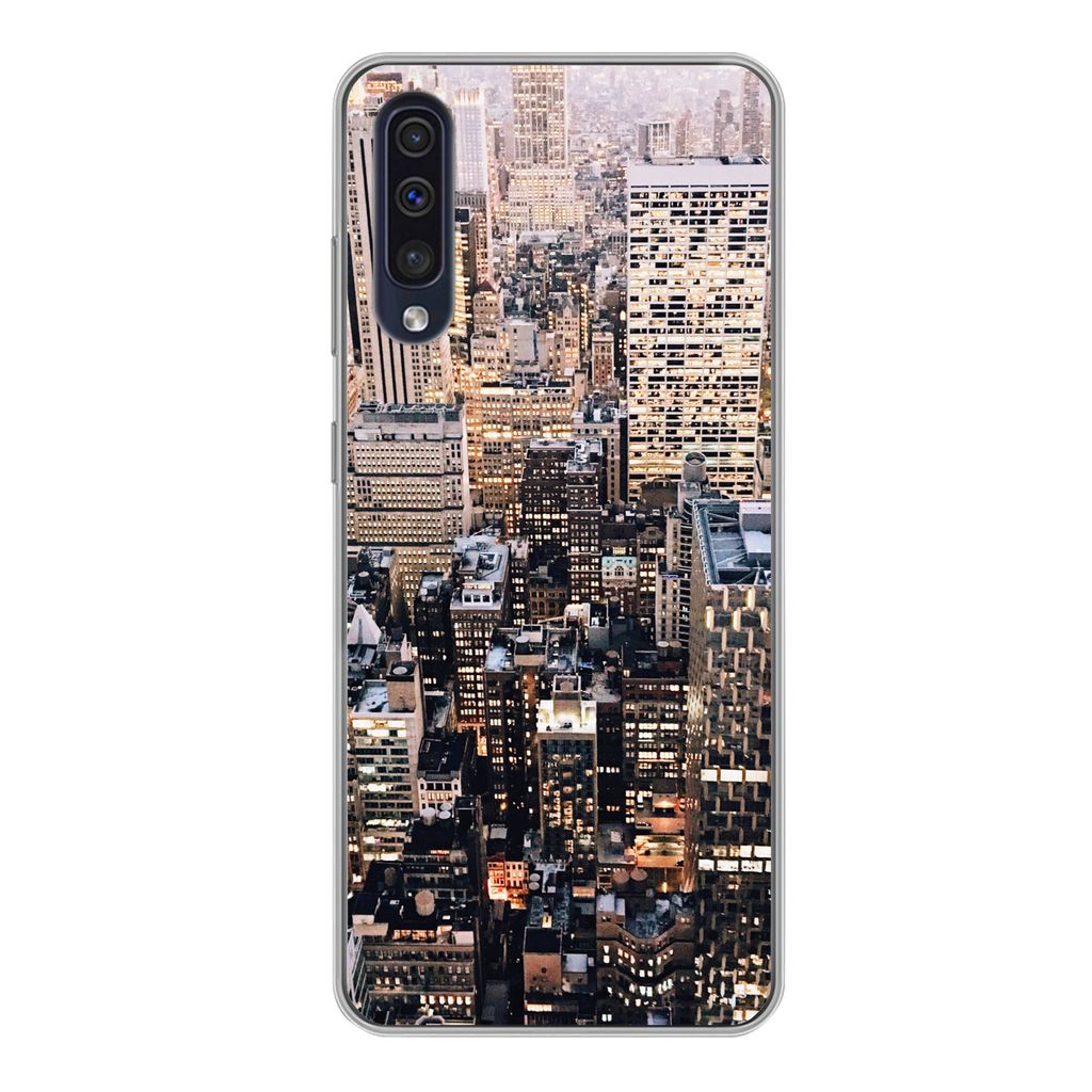 MuchoWow Handyhülle Schutzhülle Hülle für Samsung Galaxy A50 New York - NYC - Amerika Silikon Softcase Handy Hülle - Mobiltelefonhülle