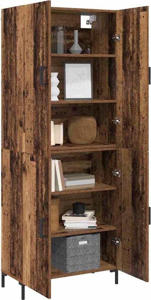 Langlebige Highboard Wandmontiert Altholz 69,5 x 34 x 180cm Holzwerkstoff - Kommoden Möbel729248
