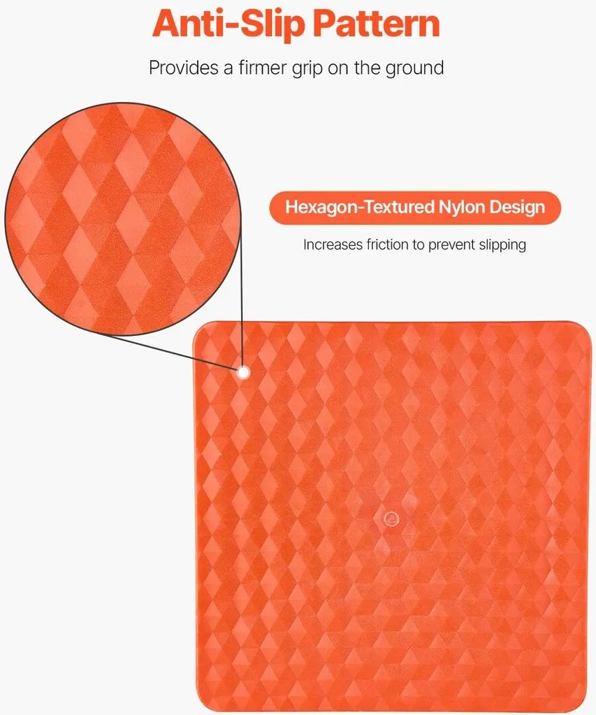 Base de cric tout-terrain rouge de 29cm avec support de poignée solide