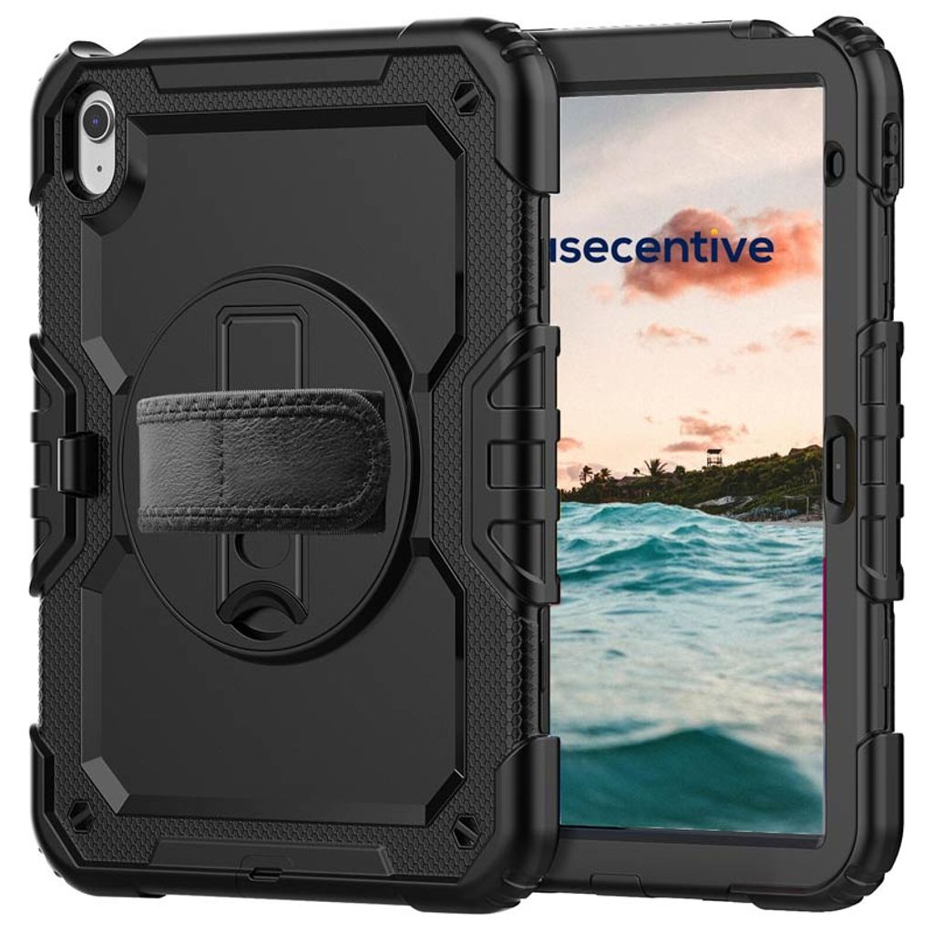 Casecentive Handstrap Pro Hardcase mit Handschlaufe iPad 10.9" (2022) / 11" (2025) Schwarz