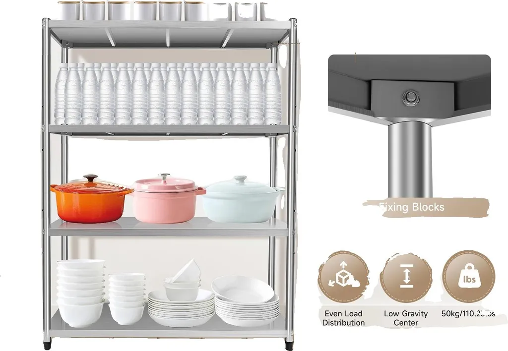 Étagère de cuisine 120x40x150 cm inox - Haute capacité de charge 50kg