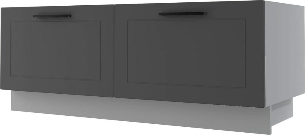 Küchenbank KVANTUM Vollauszug Soft-Close 120cm Korpus- & Frontfarbe wählbar (Q-D2A/120),graphit matt,grau