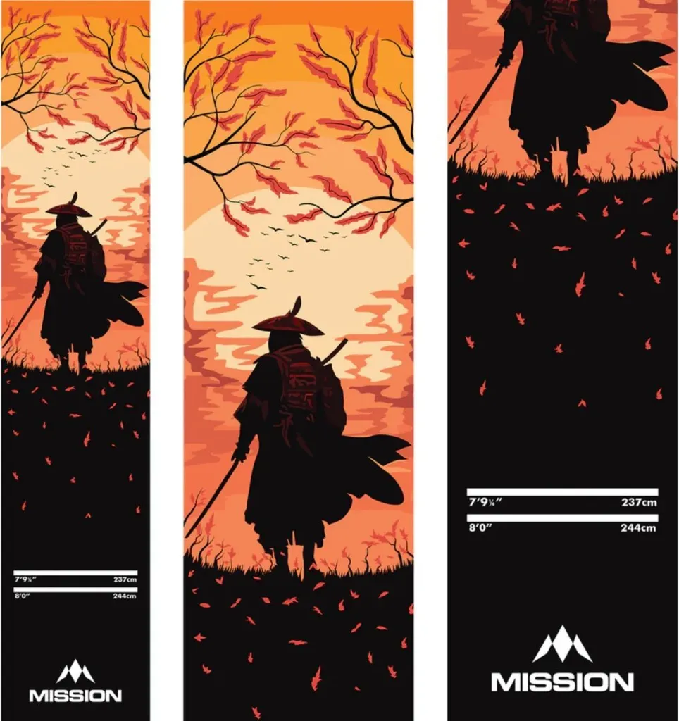 Tapis de fléchettes Ronin 237cm avec ligne de distance et antidérapant