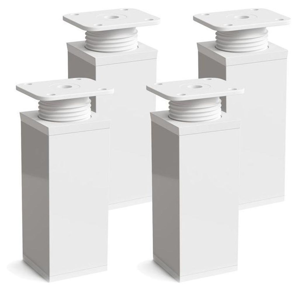 4er Set sossai moderne Möbelfüße in Weiß 60mm Produktbild 