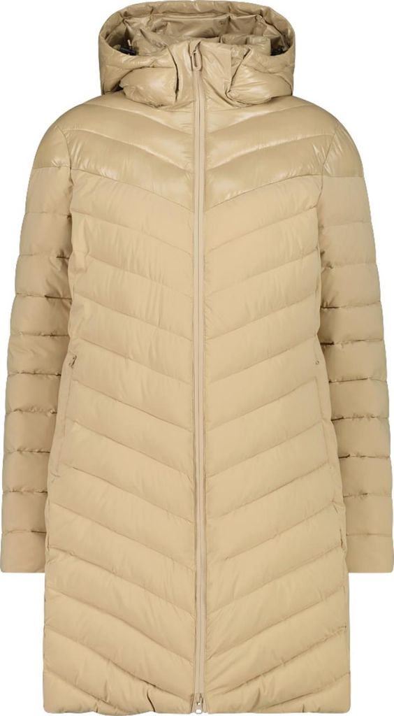 CMP wasserabweisender Damen Daunen Mantel mit Kapuze beige 38