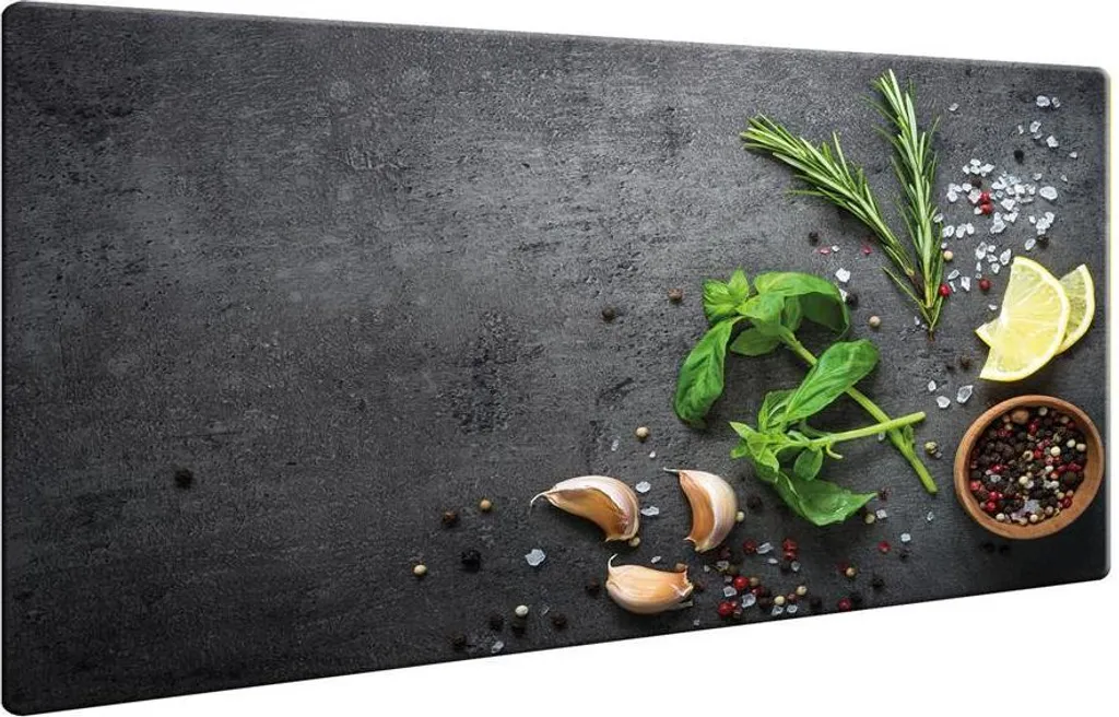 Copri Piano Cottura 80x52 Vetro Temperato Grigio Spezie | Protezione Top