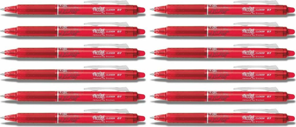 Pilot Frixion Clicker Kugelschreiber löschbare Tinte Rot 0,4 mm 12 Stück