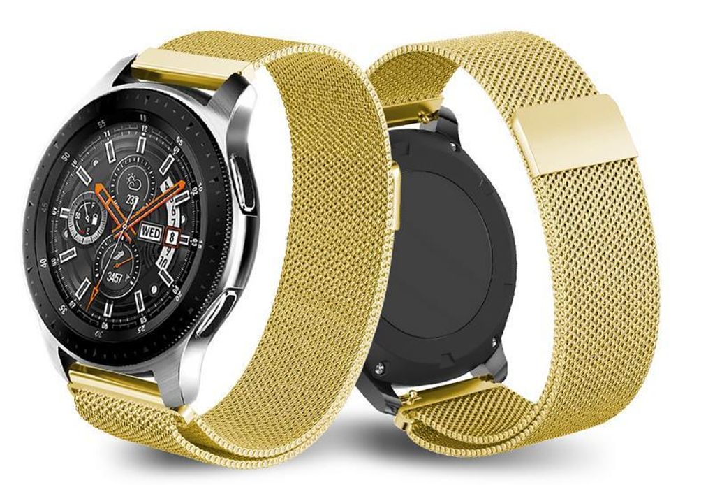 20mm Armband für Samsung Galaxy Watch Metall 7 6 5 4 40mm 44mm, uvm, Edelstahl Mesh Milanaise Ersatz - Gold