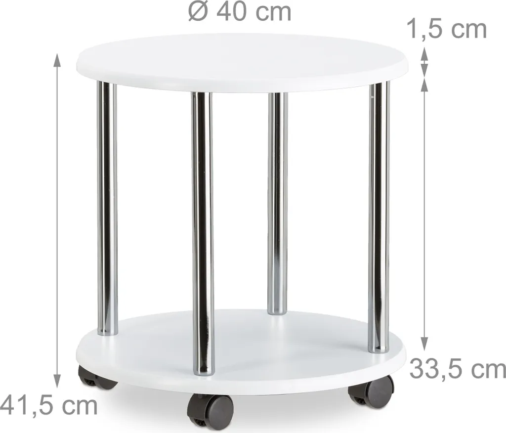 Table d'Appoint Mobile à 2 Niveaux Structure Métal et Look Industriel - 4