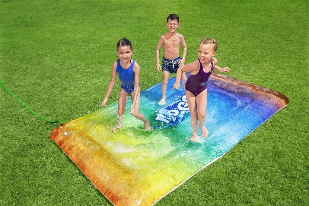 Regenbogen Wasserspielmatte Mit 32 Sprinklern - Rutschfeste Spielmatte Für Garten & Pool