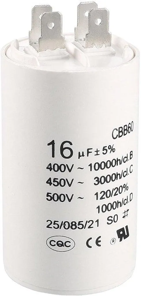 Condensateur 16 µF pour réparation de moteur de volet et pompe 450V 50Hz