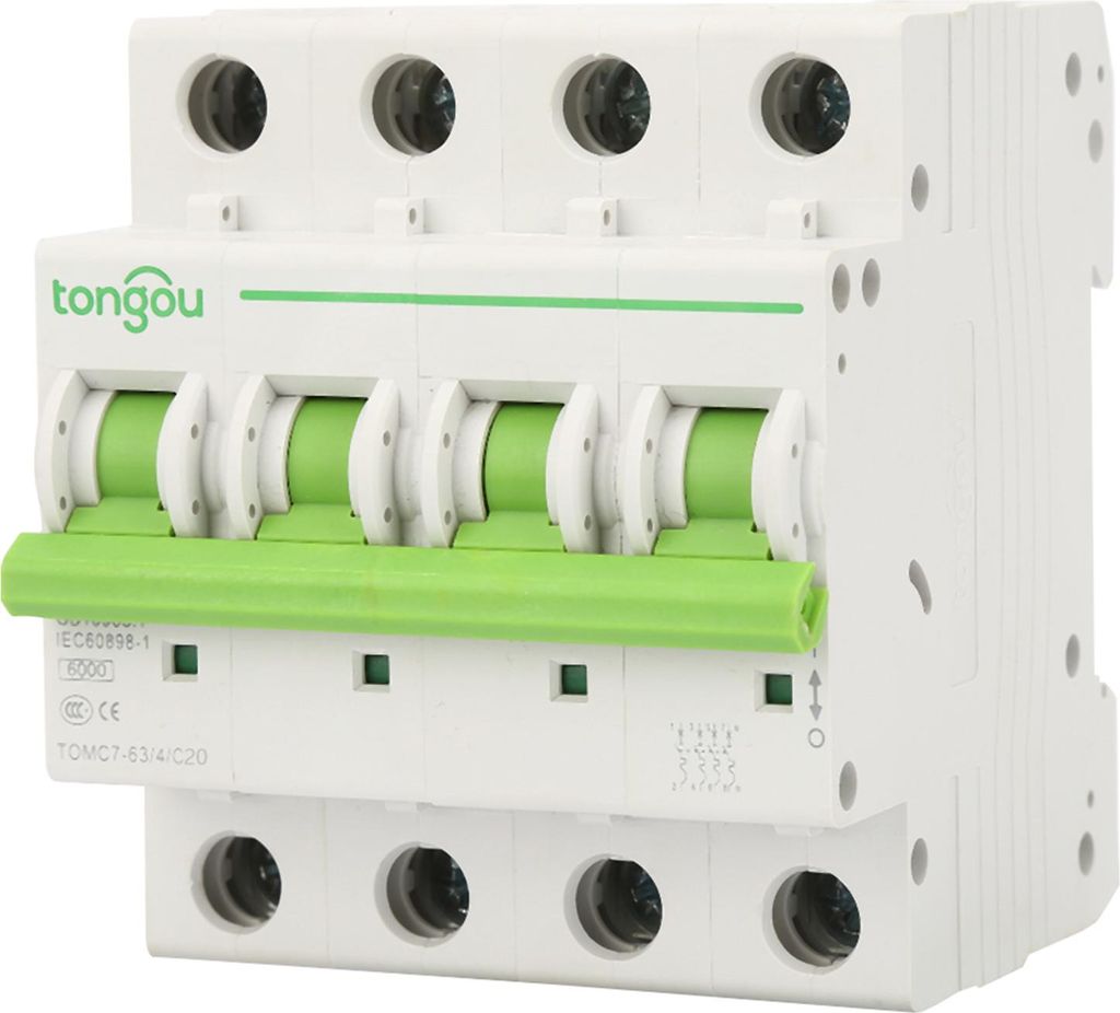 TOMC7-63 4P C Typ 6KA Miniatur-Leitungsschutzschalter Leckageschutz Luftschalter (20A)