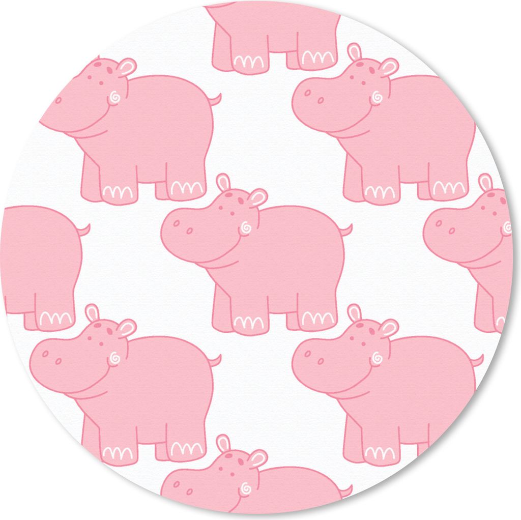 MuchoWow Mauspad Mousepad Nilpferd - Rosa - Mädchen - Kind - Muster 20x20 cm - Mousepads - Maus Mat - Pad - Mausunterlage - Schreibtischmatte