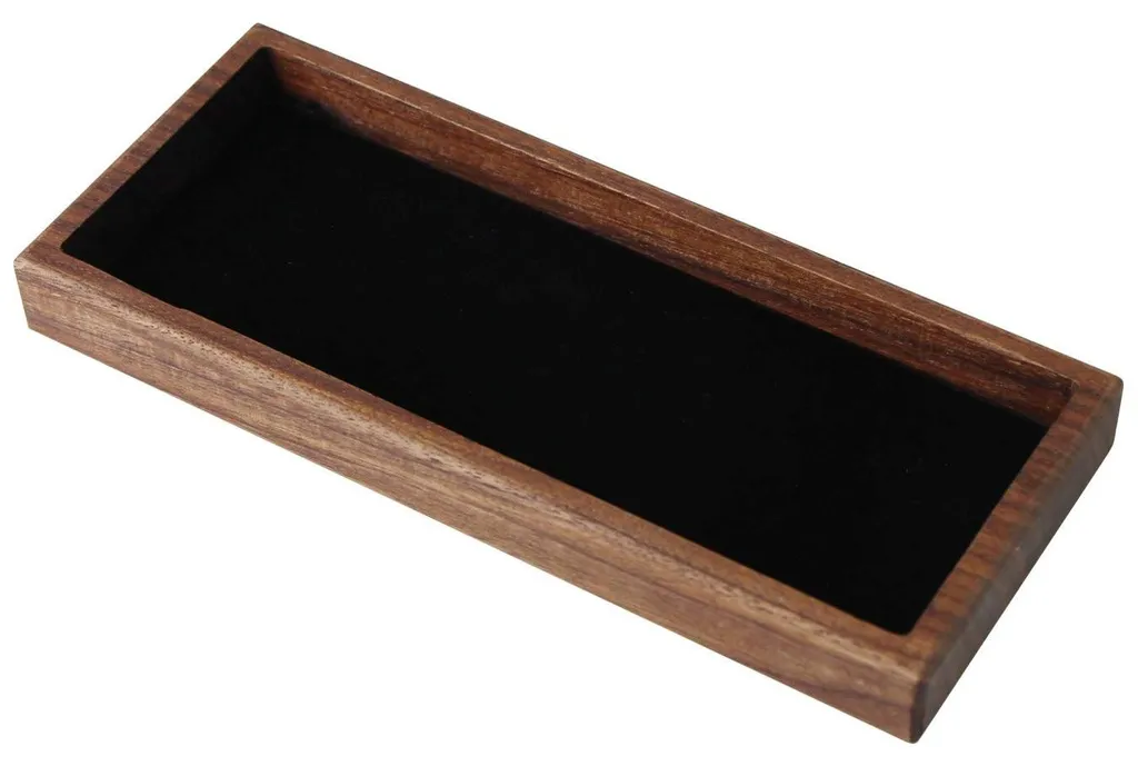 Organiseur de bureau en bois brun, boîte de rangement et vide-poche