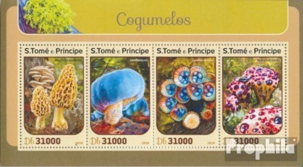 Briefmarken Sao Tome e Principe 2016 Mi 6821-6824 Kleinbogen (kompl. Ausgabe) postfrisch Pilze