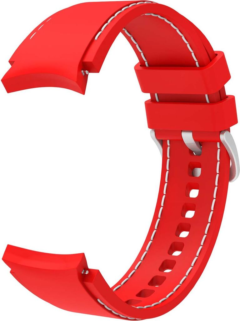 SYSTEM-S Armband flexibel aus Silikon 20mm für Samsung Galaxy Watch 4 Smartwatch Rot