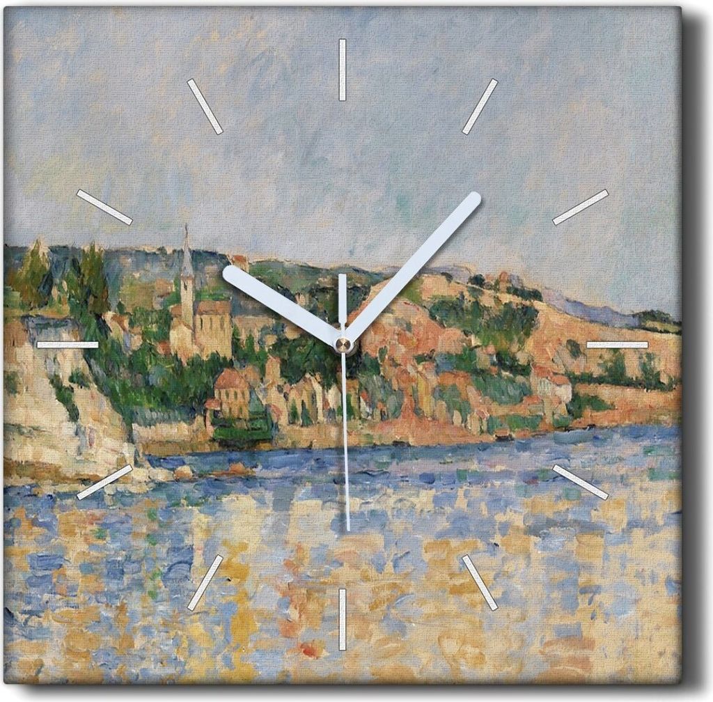 Coloray Hodiny Unikátní 30x30 cm Tiché hodiny Pro obývací pokoj a kuchyň Nástěnné hodiny Plátno Černé ručičky hodin - Vesnice