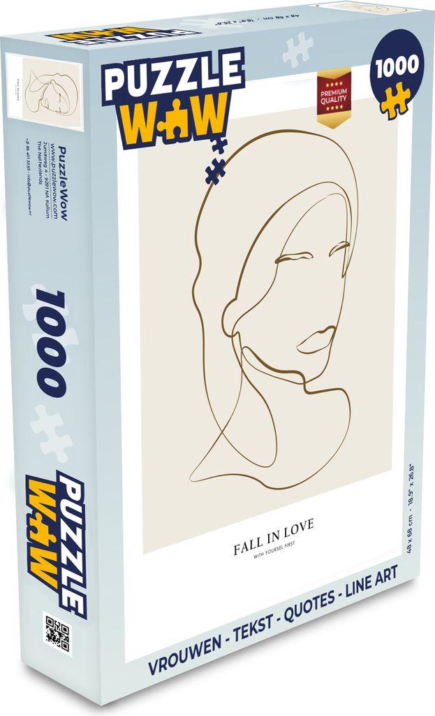 MuchoWow Puzzle 1000 Teile Frauen - Text - Zitate - Linienkunst - Spielzeug - Alt und Jung - Spiele - Puzzeln