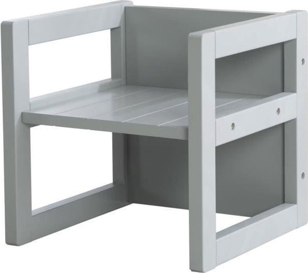 Kindertritt, 3 Höhenverstellbar (14, 18, 29 cm), Roba, Belastbarkeit 60 kg, Landhausstil, Grau