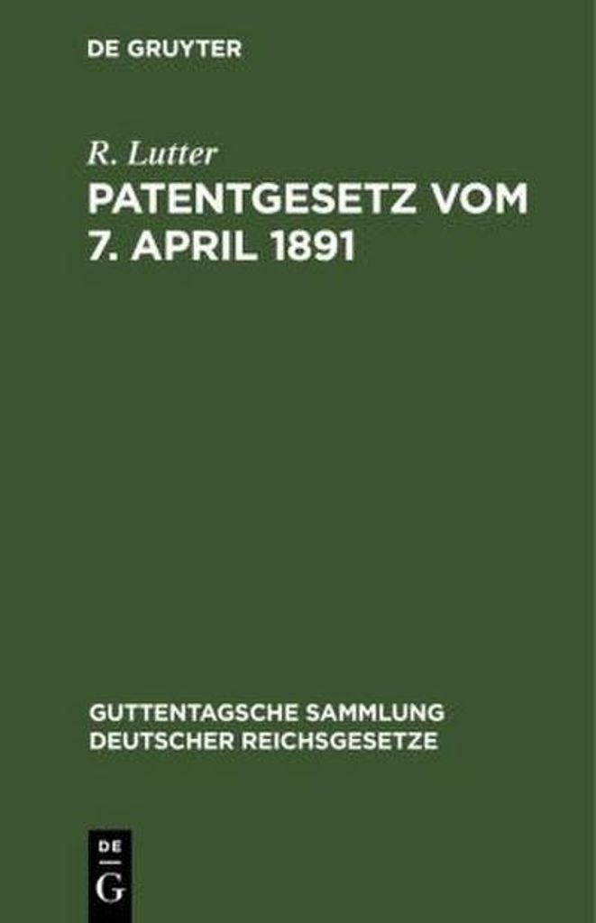 Patentgesetz vom 7. April 1891