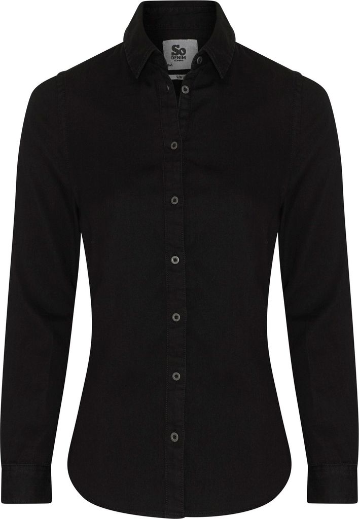 AWDis So Denim Damen Jeanshemd Lucy RW6178 (S) (Schwarz)