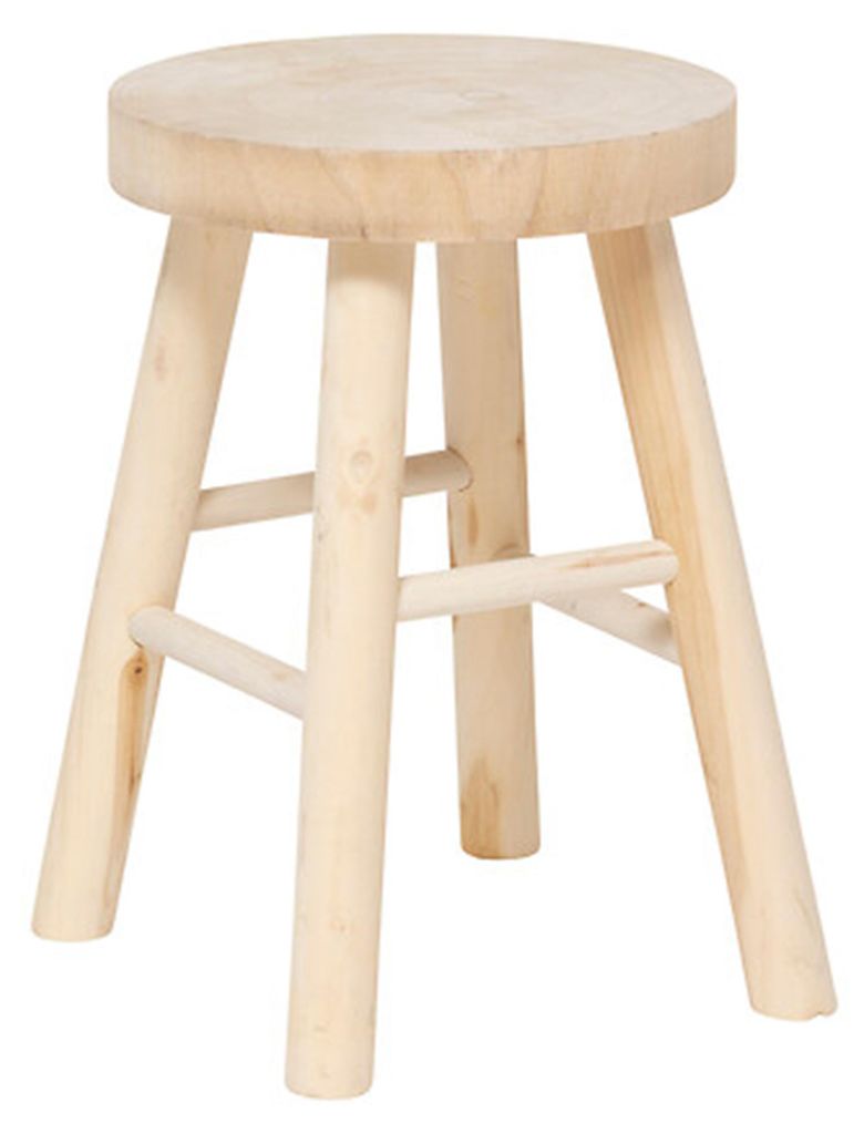 Ribcord Hocker Modell Ibiza - beige - Holz/stoff - D28 x Produktbild 