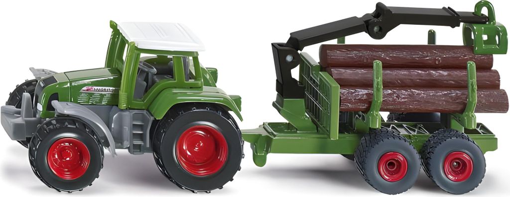 Siku Traktor mit Forstanhänger ; 1645