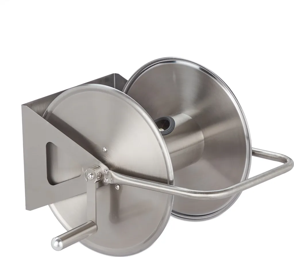 Dévidoir de tuyau pour arrosage jardin et lavage voiture en inox