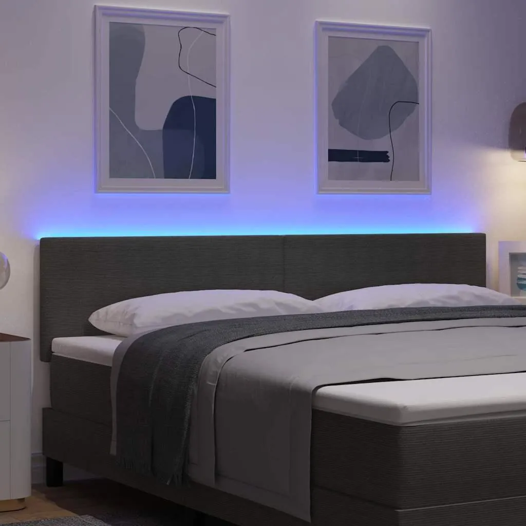 Spalliera Letto Matrimoniale LED 180cm | Grigio Chiaro Pratico e Morbido - 4