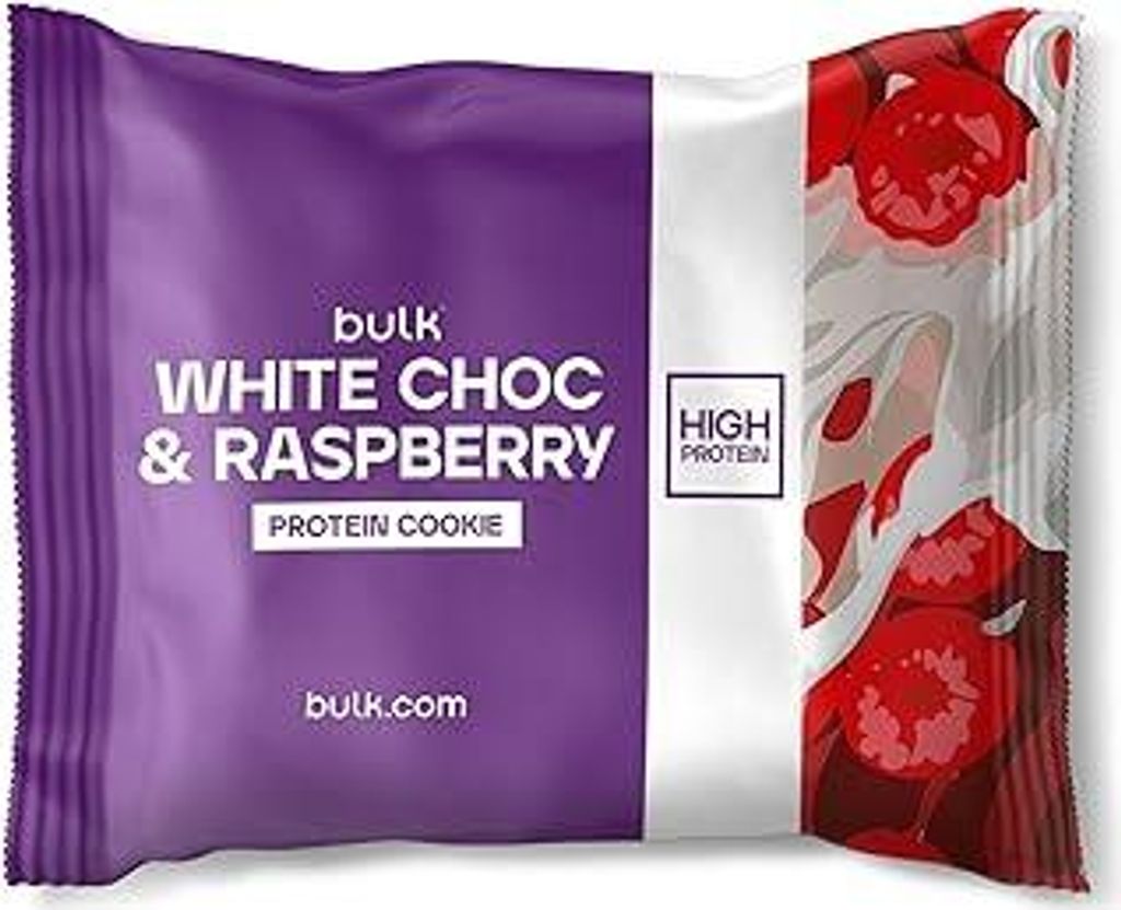 Bulk Protein Cookie, Kekse, Weiße Schokolade und Himbeere, 12 Stück, Verpackung Kann Variieren