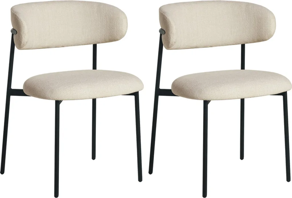 Chaises de Salle à Manger Crème Style Scandinave Lot de 2 HowHomely Déco