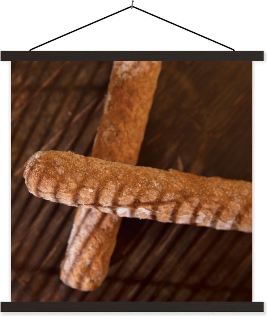 MuchoWow Textilposter Zwei gefrorene Frikandellen liegen übereinander 40x40 cm mit schwarzem Rahmen - Fotos