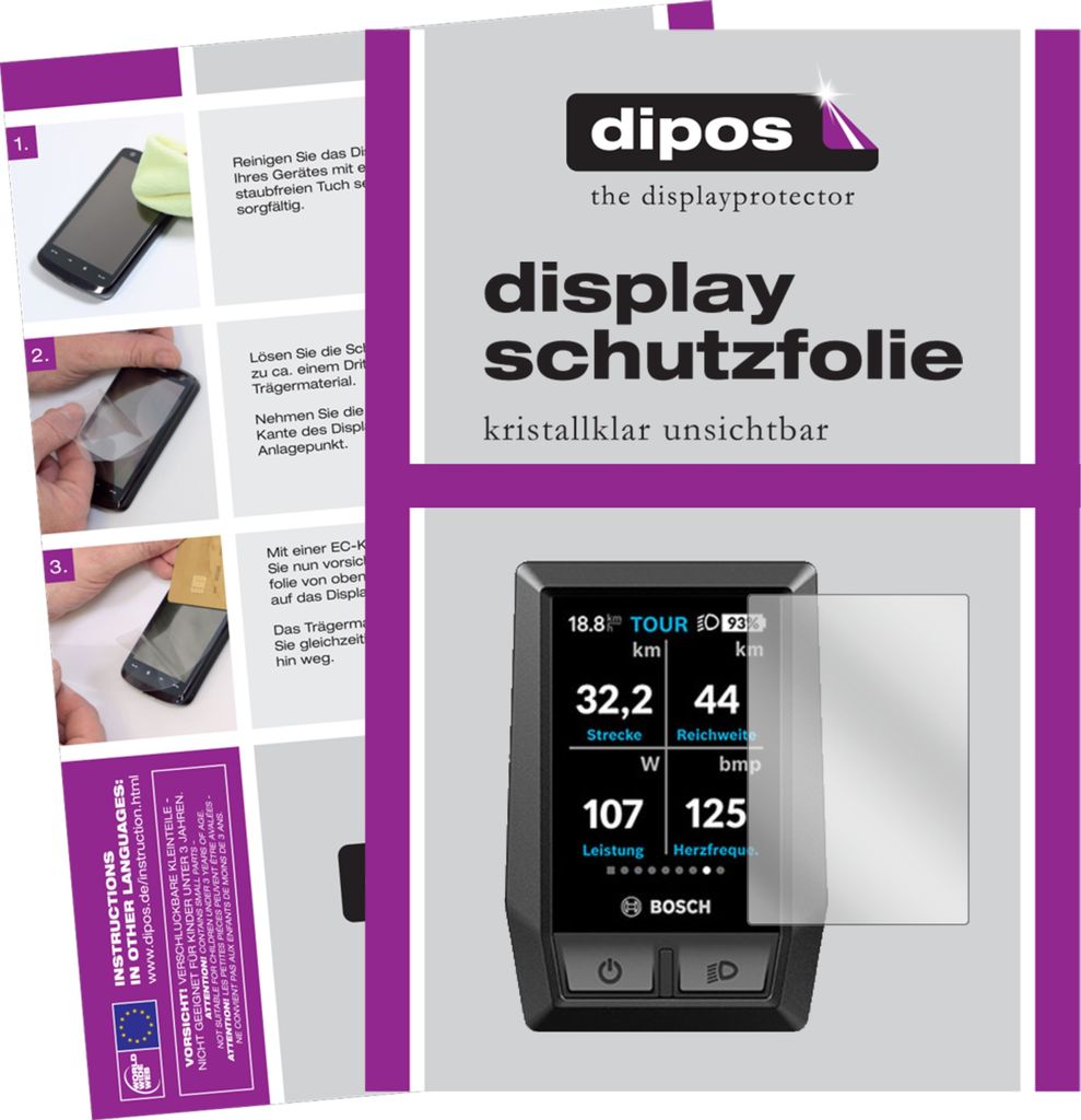 6x Schutzfolie für Bosch Kiox e-Bike Display klar Displayschutzfolie Display
