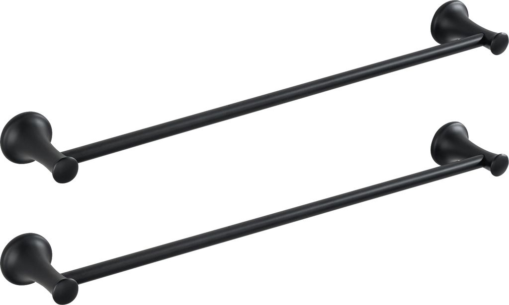 2 PCS Edelstahl Handtuchhalter, Vintage-Handtuchstange, Badetuchhalter, Badezimmer 62 CM antikes Design Duschtuchhalter Wandmontage Matt Schwarz