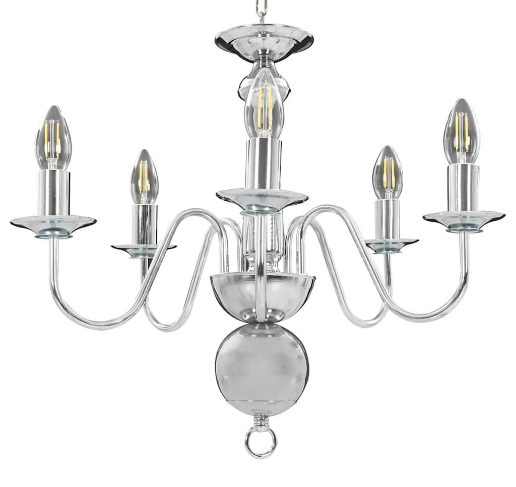 luster vidaXL Silver 5×E14 žiaroviek Obrázok produktu 