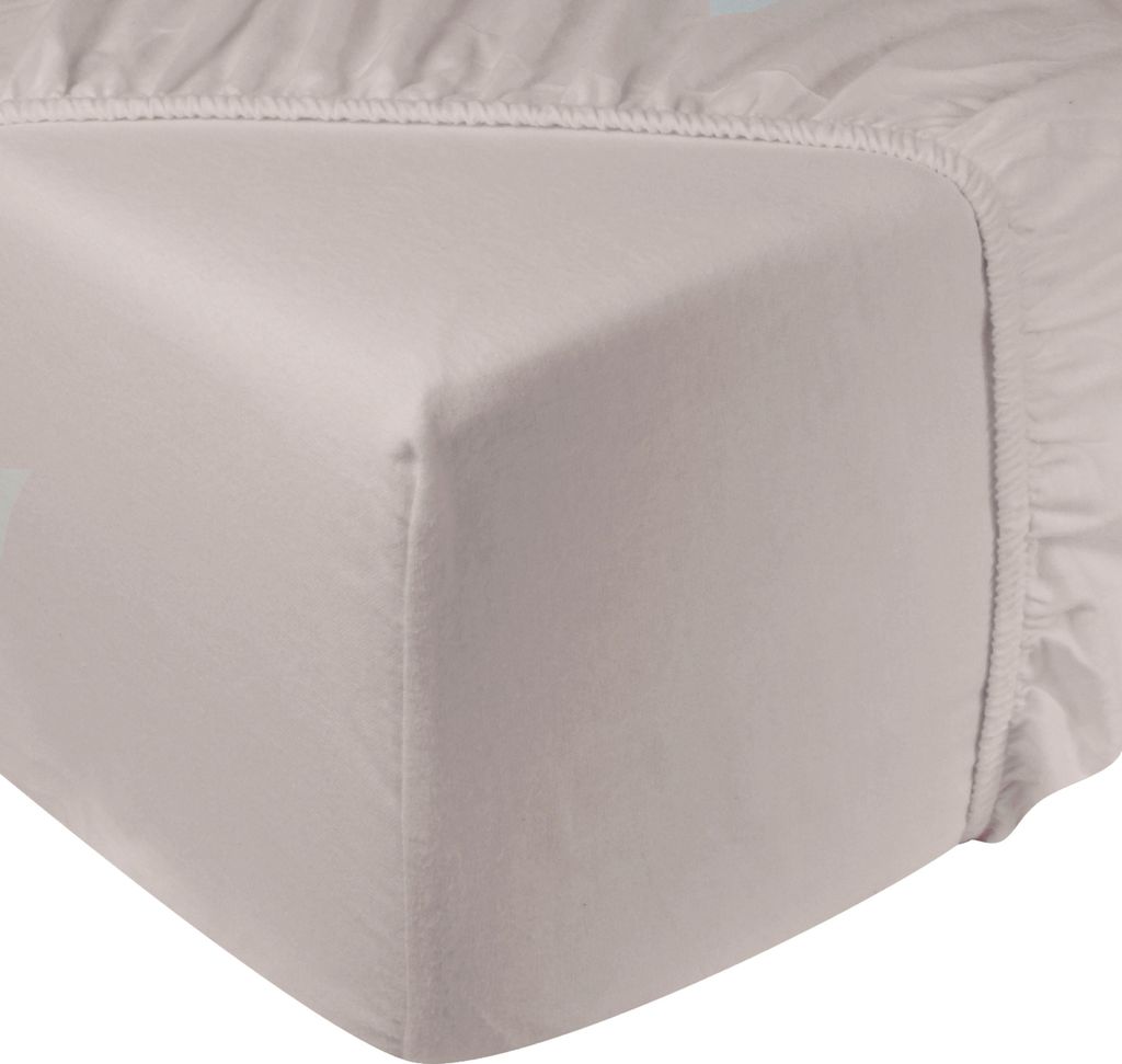 DoubleDry Spannbettlaken Jersey 180x200cm - 100% Baumwolle - Spannbetttuch - 25cm Steg - Hellbeige