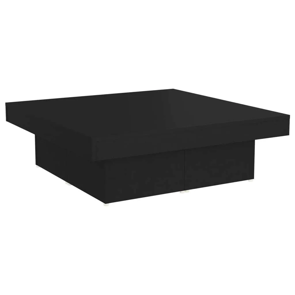 SYFAX™ Tavolino da Salotto Nero 90x90x28 cm in Legno Multistrato