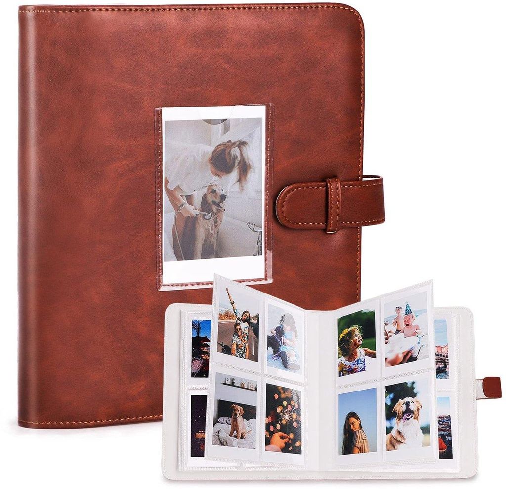 Fotoalbum Instax Mini 273 Fotos, 3 Zoll, Braun, für Mini Kameras & Drucker