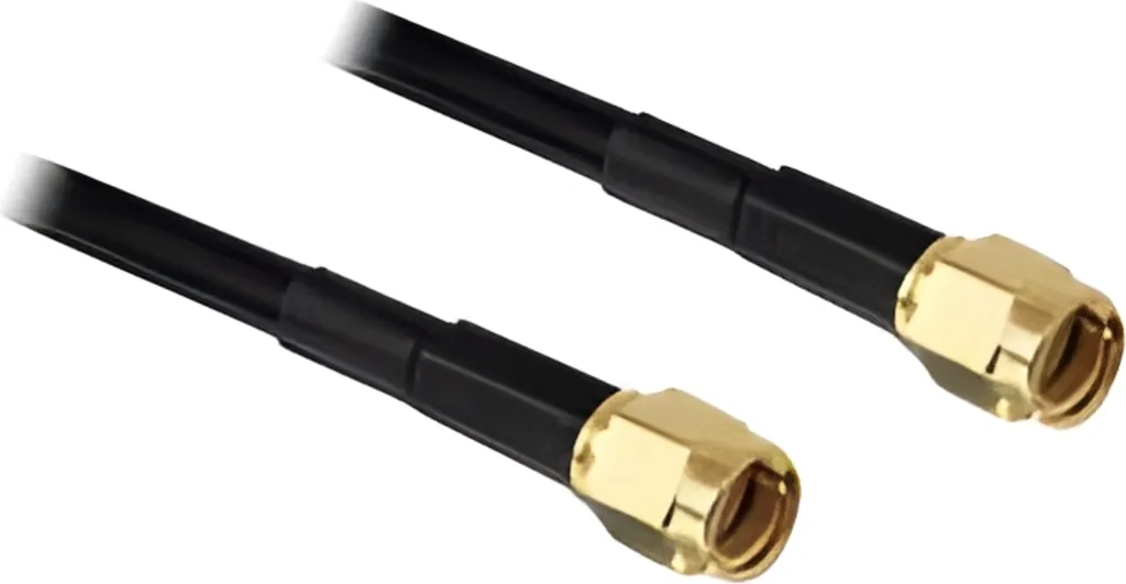 Câble coaxial RP-SMA 2 mètres noir blindé pour transmission sans perte