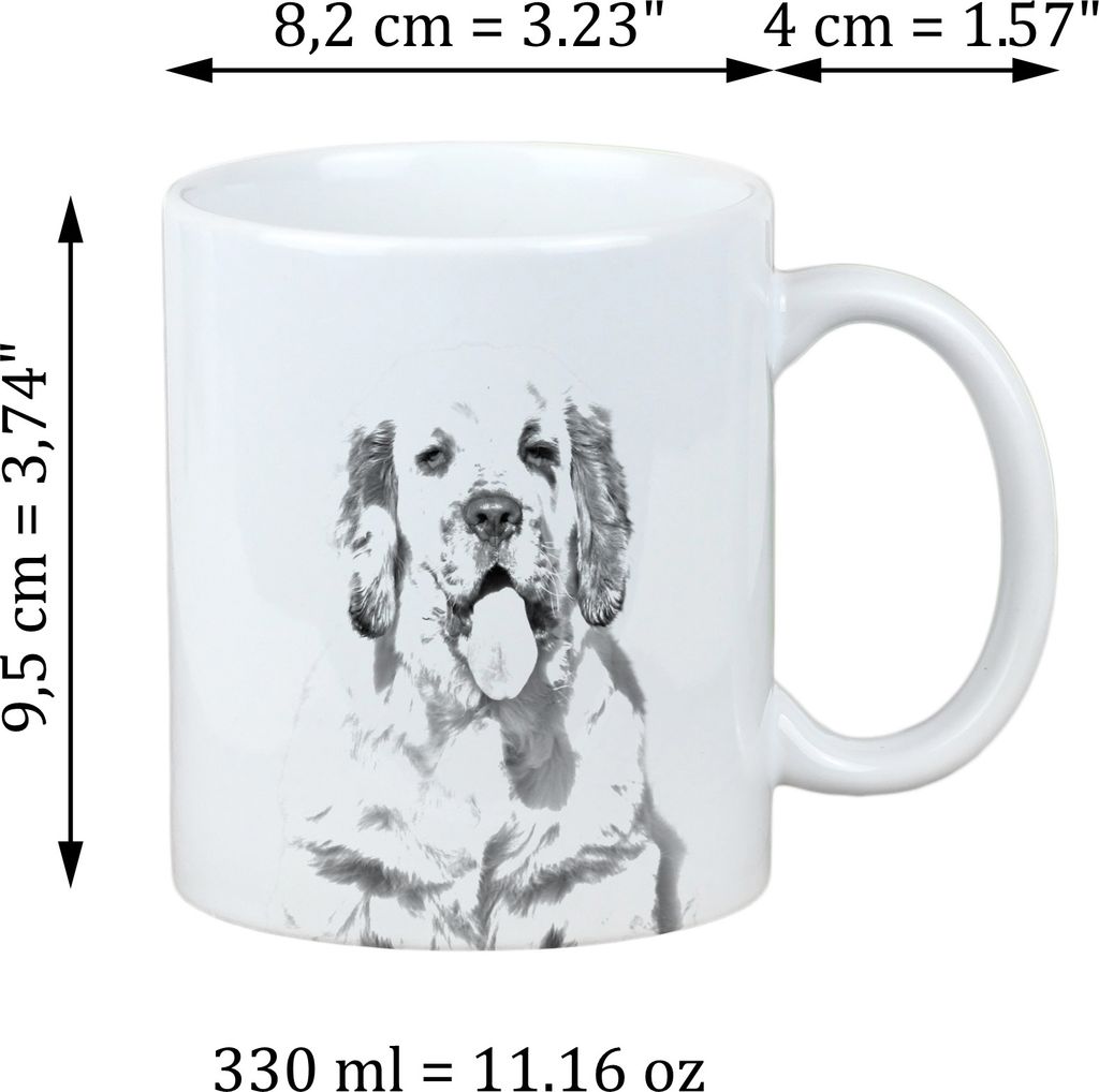 Clumber Spaniel - Tasse mit Hund, fröhliche Tasse für Hundeliebhaber, personalisiertes Geschenk der Marke Art-Dog